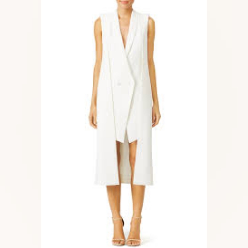 Olcay Gulsen New York Crepe Wool Double Layer Longtail Dress #1475 Sz 2/34